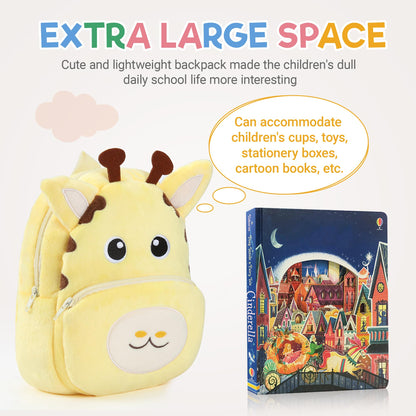 MICHLEY Toddler Backpack Plush Animal SchoolBag Cartoon Girls Travel Bag Mini Baby Daypack for Kids Kindergarten Pre School Bags, Cow