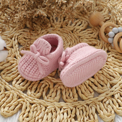 DovFanny Baby Booties Newborn Baby First Shoes Cozy Warm Knit Soft Booties for Toddler Infant Boy Girl