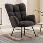NIOIIKIT Nursery Rocking Chair Teddy Upholstered Glider Rocker Rocking Accent Chair Padded Seat with High Backrest Armchair Comfy Side Chair for Living Room Bedroom Offices (Ivory Teddy)