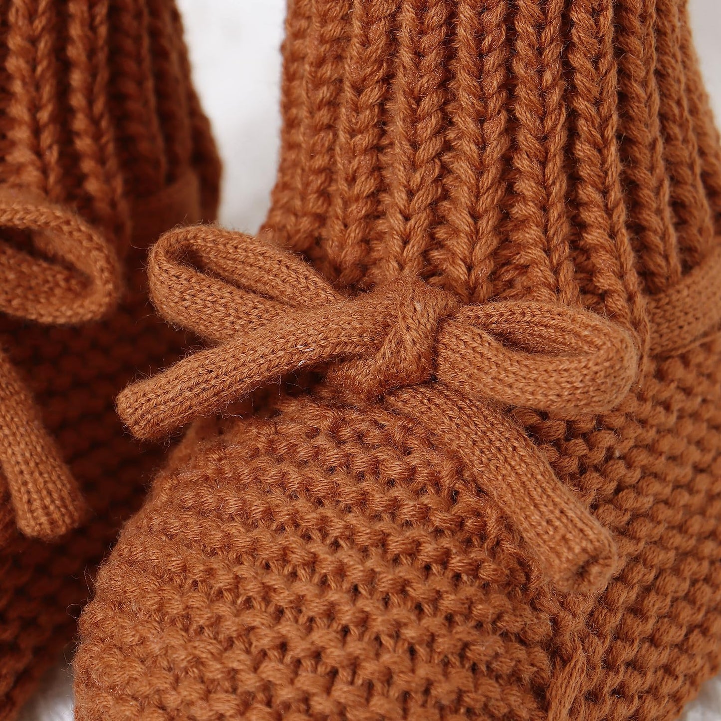 Hadetoto Baby Booties Newborn First Walkers Cozy Shoes Warm Knit Soft Booties for Toddler Infant Boy Girl