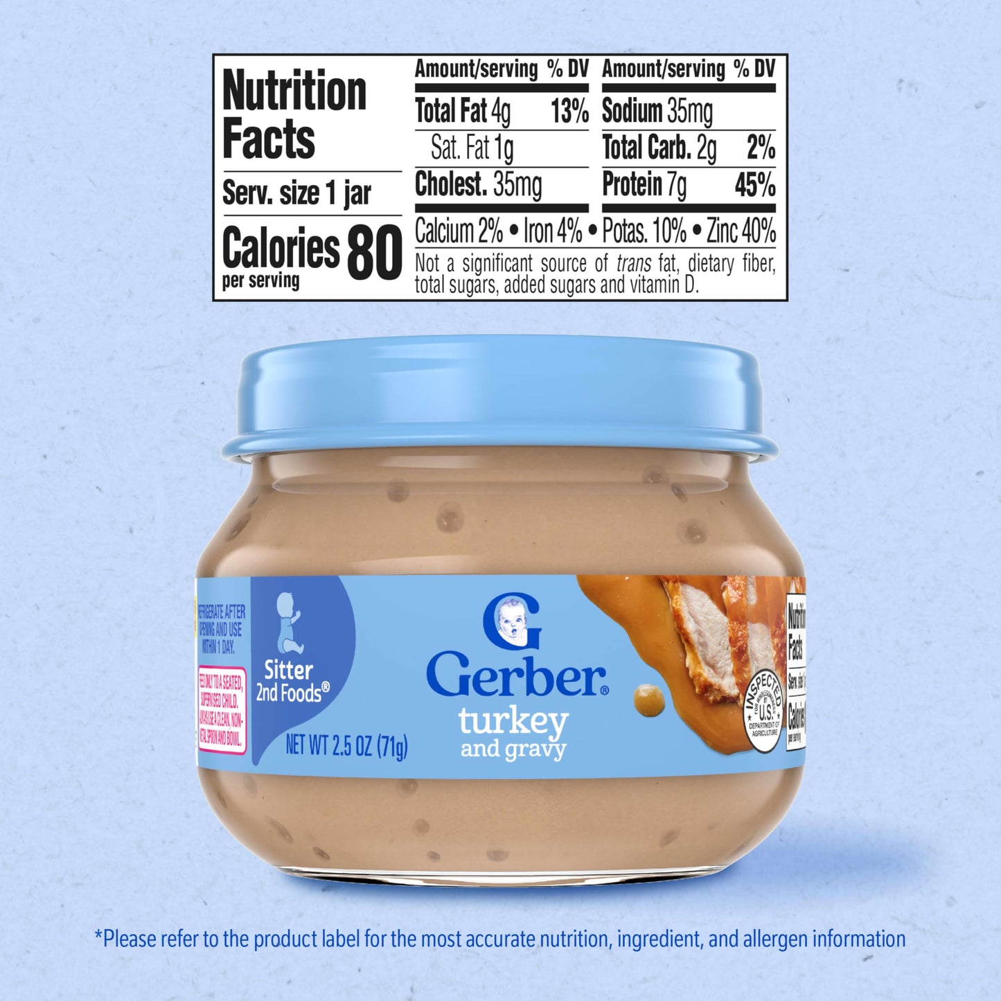 Gerber Chicken and Gravy Baby Food, 2.5 Oz