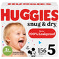 Huggies Size 1 Diapers, Snug & Dry Newborn Diapers, Size 1 (8-14 lbs), 38 Count, Packaging May Vary