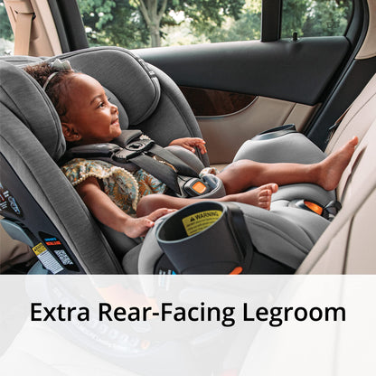 Chicco OneFit ClearTex All-in-One Car Seat, Slim Design, Rear-Facing Seat for Infants 5-40 lbs., Forward-Facing 25-65 lbs., Booster 40-100 lbs., Convertible Car Seat | Lilac/Purple