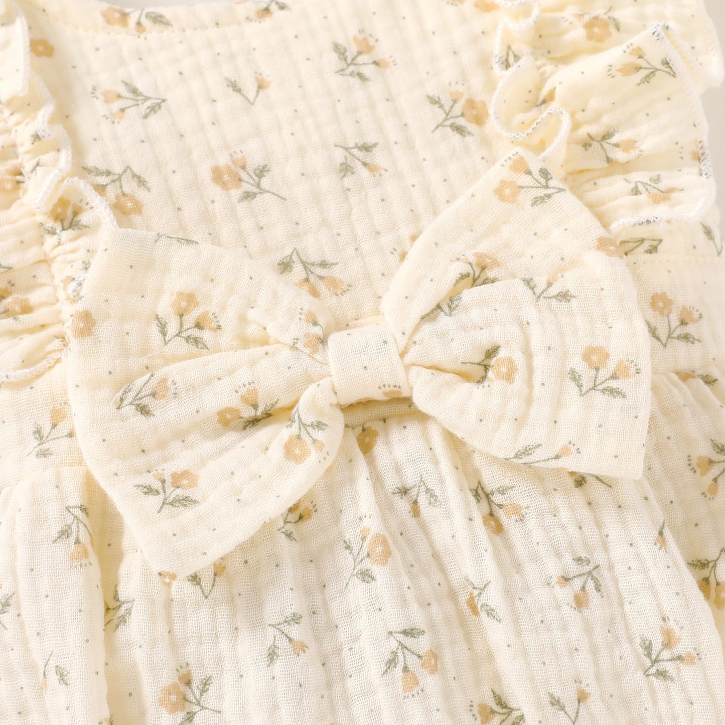YOUNGER TREE Newborn Baby Girl Clothes Ruffle Sleeve Rompers Infant Backless Floral Jumpsuit Summer Outfits with Headband