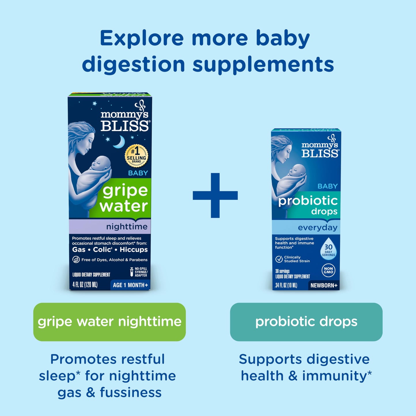 Mommy's Bliss Gripe Water Original, Infant Gas & Colic Relief, Gentle & Safe, 2 Weeks+, 4 Fl Oz (Pack of 1)