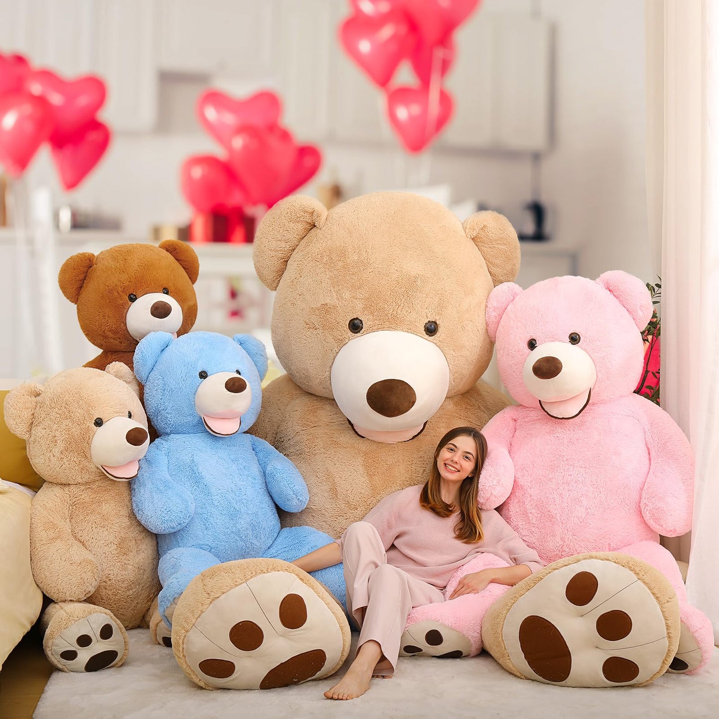 MaoGoLan Giant Teddy Bear Stuffed Animal, 10 Feet Tall, Jumbo Size Plush, Charming and Fluffy for Decorations, Celebrations, Valentine's Day