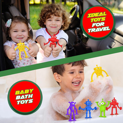 Baby Bath Toys Suction Toy: No Hole Bath Toy for Baby Toddlers - Kids Mini Sensory Fidget Suction Cup Toys for Boys Girls - Window Building Toy Travel Essentials Road Trip Activities for Kids Gifts