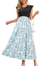 OUGES Women 2025 Spring Summer Dresses Maternity Sleeveless Ribbed Fashion Casual Outfits Maxi Dress with Pockets