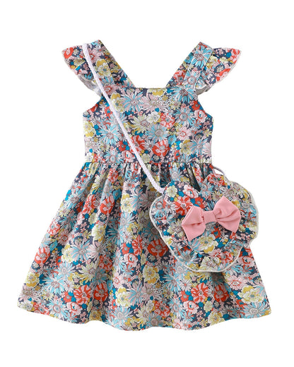 Mioglrie Baby Girl Clothes Newborn Dress Summer Toddler Girls' Clothing Casual Sundress with Cute Bag Infant Outfits