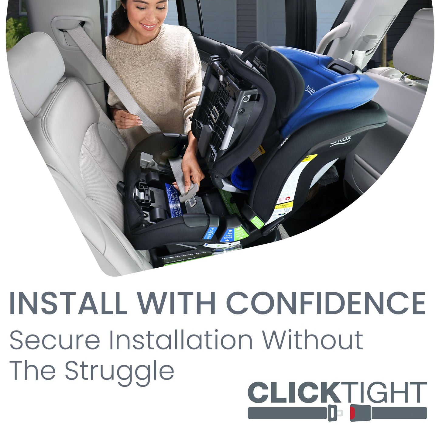 Britax Poplar S Convertible Car Seat, 2-in-1 Car Seat with Slim 17-Inch Design, ClickTight Technology, Arctic Onyx