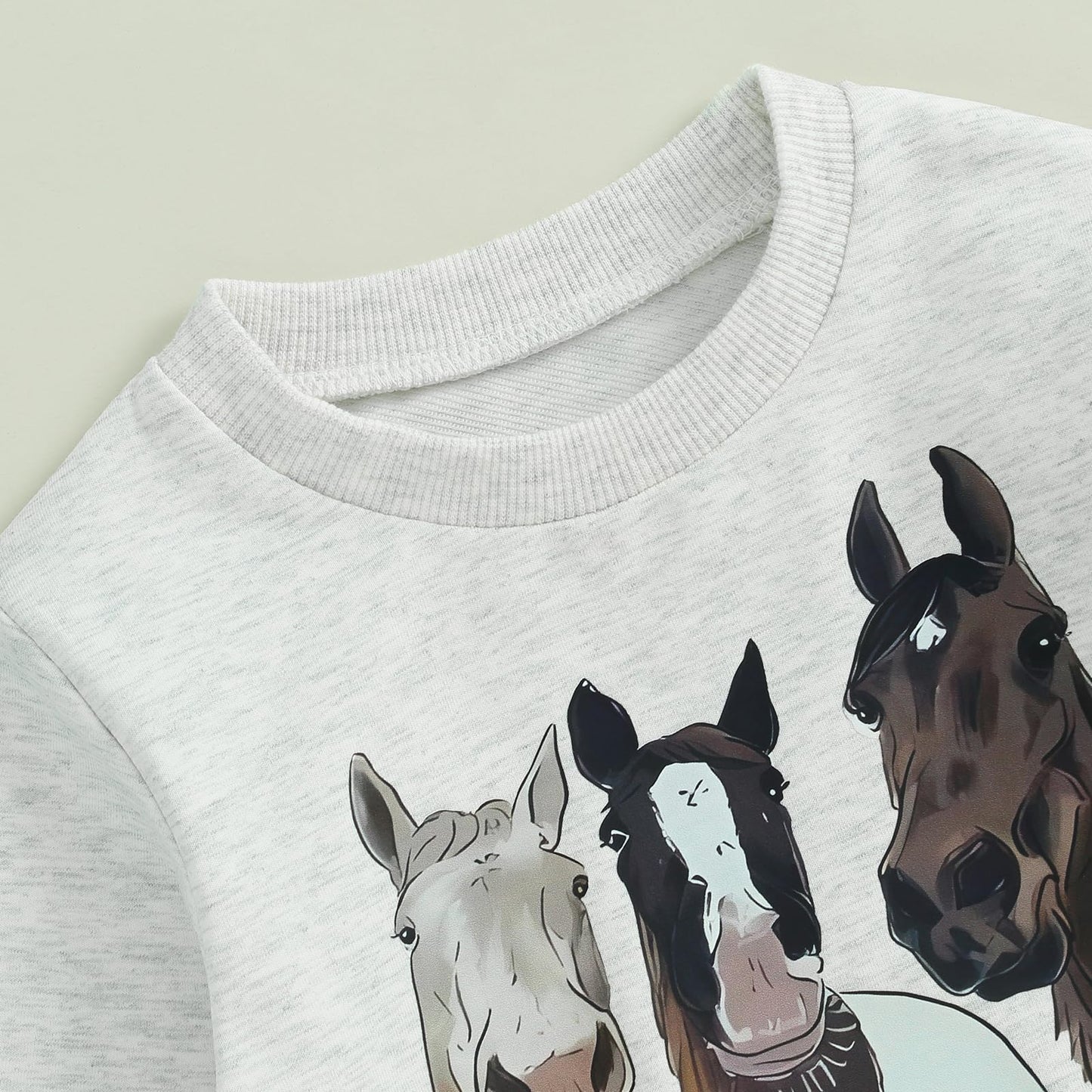 Pudcoco Toddler Baby Boys Girls Fall Clothes Farm Animal Outfit Horse Cow Chicken Sweatshirt and Jogger Pants Set