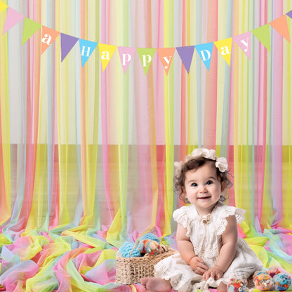 Champagne Tulle Backdrop Curtain for Parties Wedding 10ft×8ft Champagne Sheer Backdrop Curtains for Baby Shower Bridal Shower Reception Birthday Party Christmas Photoshoot Decorations 2 Panels