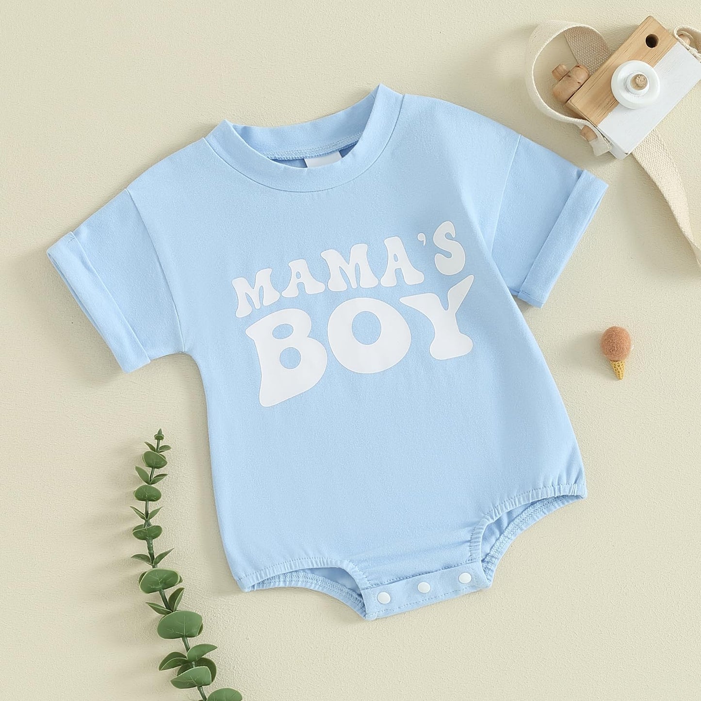 Newborn Infant Baby Boy Summer Outfit Mamas Boy Baby Clothes Boy Oversized Romper Shirts Short Sleeve Onesie