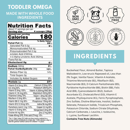 ELSE NUTRITION Toddler Formula 12-36 Months w/Omega 3&6 for Brain Development - Lactose Free, Dairy Free Nutrition Drink - Plant Based Protein Powder w/ 20+ Vitamins (22oz, 1-Pack)