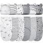 Ramede 6 Pack Baby Swaddle Blanket with Hats Sleep Swaddle for 0-3 Months Newborn Sacks Soft Cotton Wearable for Boy Girl