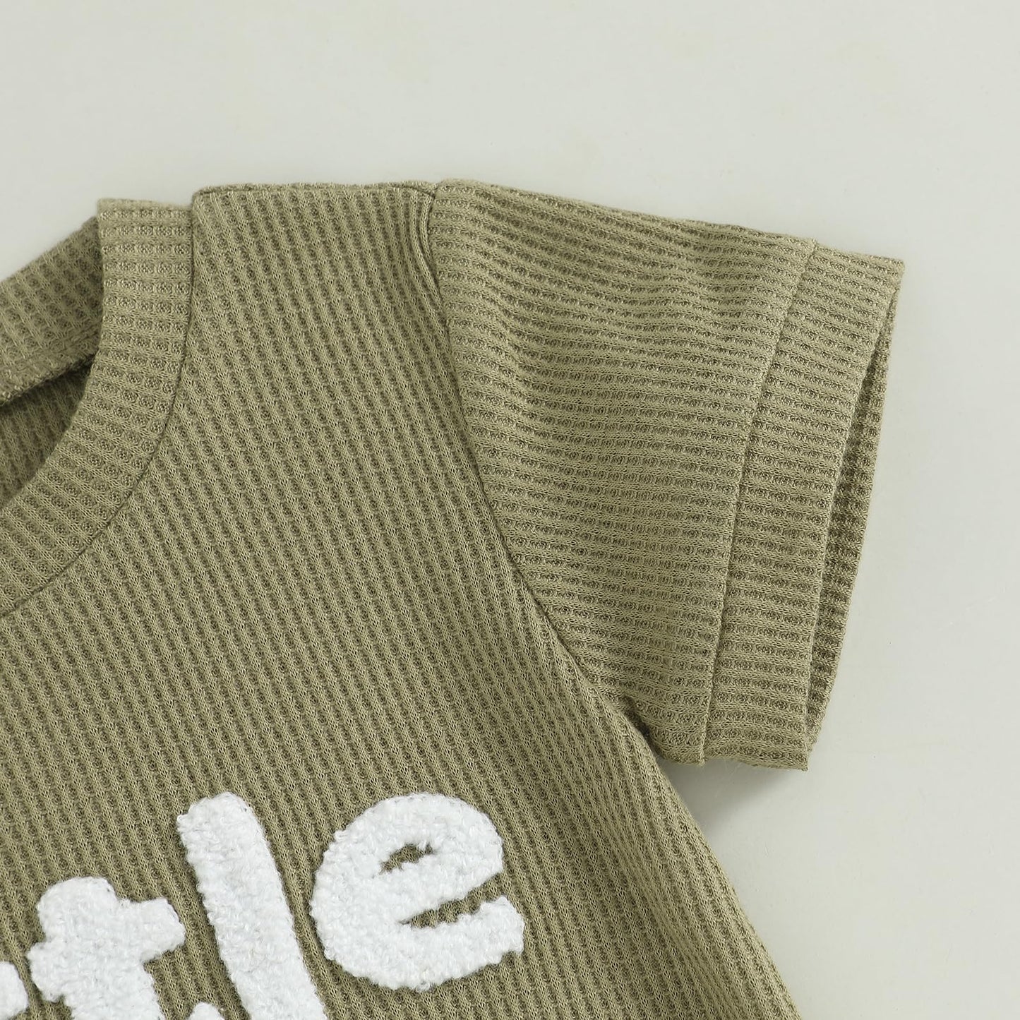 MERSARIPHY Newborn Baby Boy Summer Clothes Mama's Boy Little Dude Short Sleeve Romper Shorts Set Infant Waffle Knit Outfit