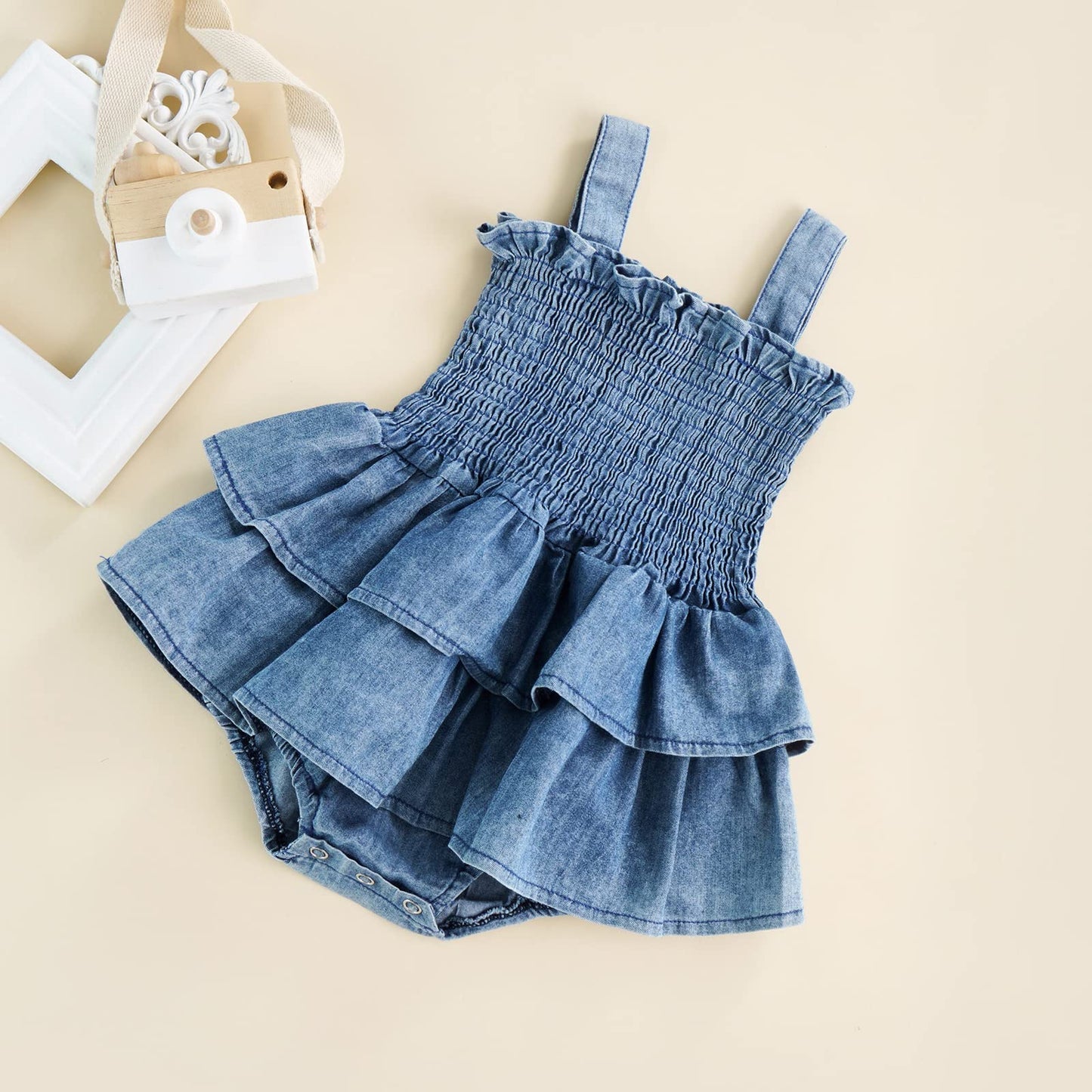 FOMOYUU Infant Newborn Baby Girl Ruffle Sleeveless Romper Summer Clothes Outfit with Cute Floral Print Jumpsuit