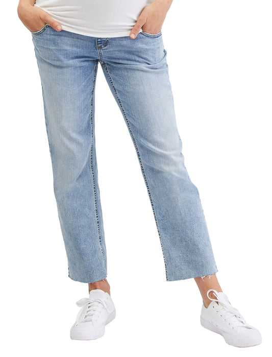 Motherhood Maternity Women's Stretch Secret Fit Over The Belly Straight Leg Pregnancy Jeans