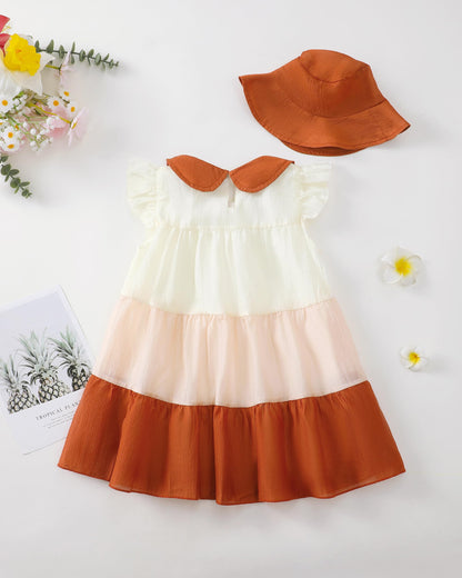 Renotemy Infant Baby Girl Dresses Toddler Girl Clothes Summer Cotton Linen Boho Smocked Sundress Gift for Girls with Hat