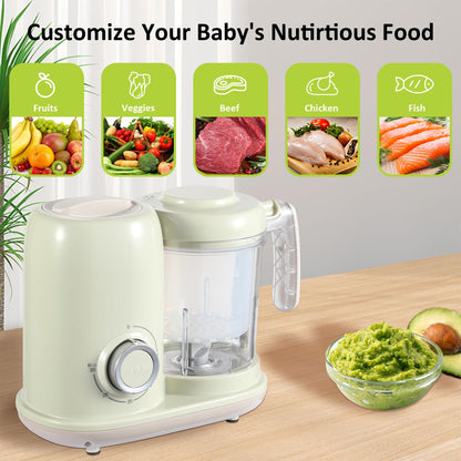 Baby Food Maker, 4 in 1 Baby Food Processor and Steamer, Puree Blender, Multifunctional Baby Puree Maker, Dishwasher Safe, White