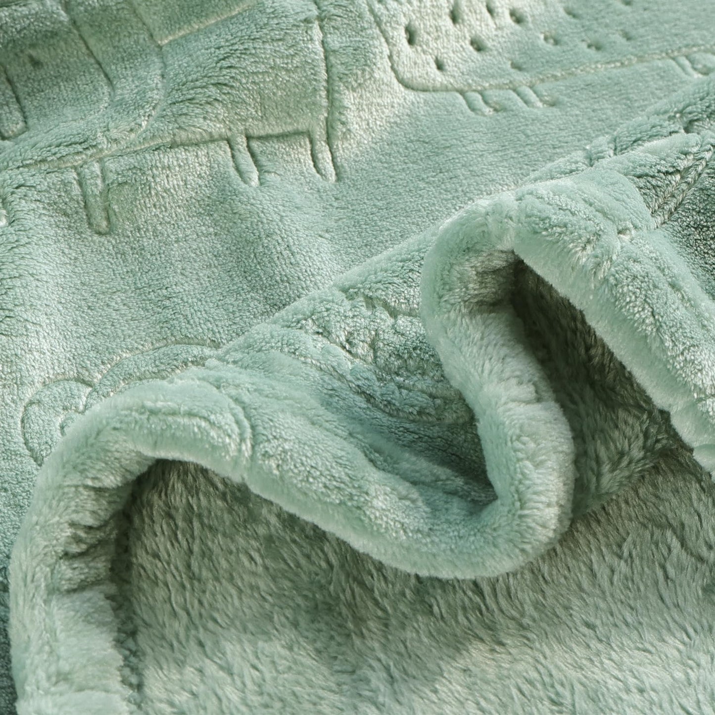 BORITAR Woodland Animal Baby Blanket for Boys Girls Ultra Soft Fleece Warm and Lightweight Blankets for Infant Toddler Newborn, 30x40 Inch, Sage Green