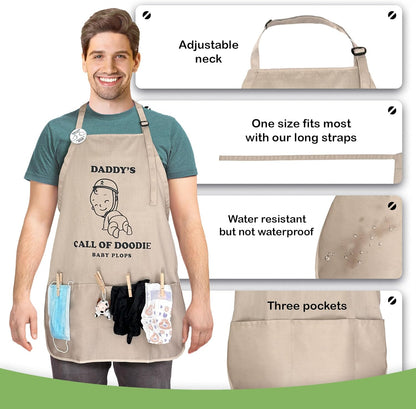 MUNIFICENCE Daddys Call Of Doodie Beige Apron Great Gift for New Dad to be