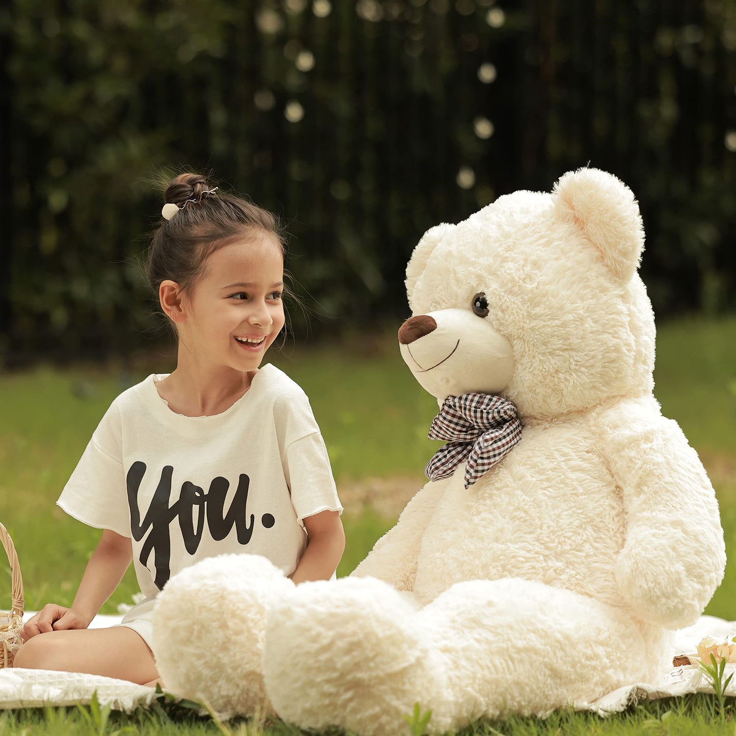 Poutmac Big Pink Teddy Bear 4Ft Giant Stuffed Animal Plush Toy for Girlfriend Women Kids for Valentines Christmas Birthday