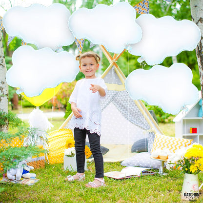 KatchOn, Huge Cloud Balloons Set - 30 Inch, Pack of 5 | Cloud Balloons Kit for Party Decorations |Balloon Party Supplies for Happy Baby Shower Decorations, Sky Party Decor