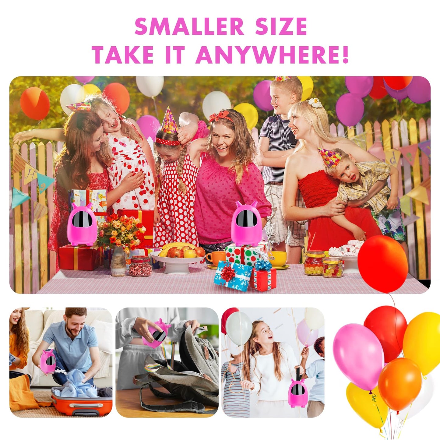 Balloon Pump Electric, SPLAKS Balloons Inflator Air Pump Portable Balloon Blower for Garland Arch, Party Decoration
