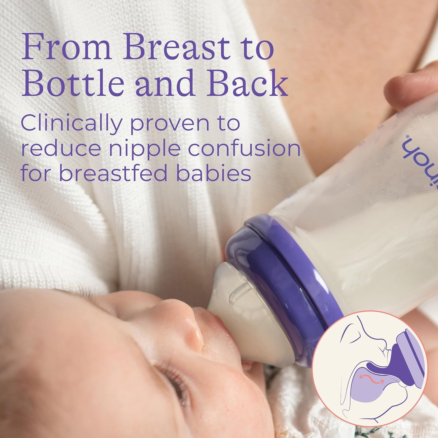 Lansinoh Manual Breast Pump, Hand Pump for Breastfeeding, Includes 5oz Baby Bottle + Baby Bottles for Breastfeeding Babies, Newborn Essentials, 5oz, 3 Ct, Includes 3 Slow Flow Nipples (Size 2S)