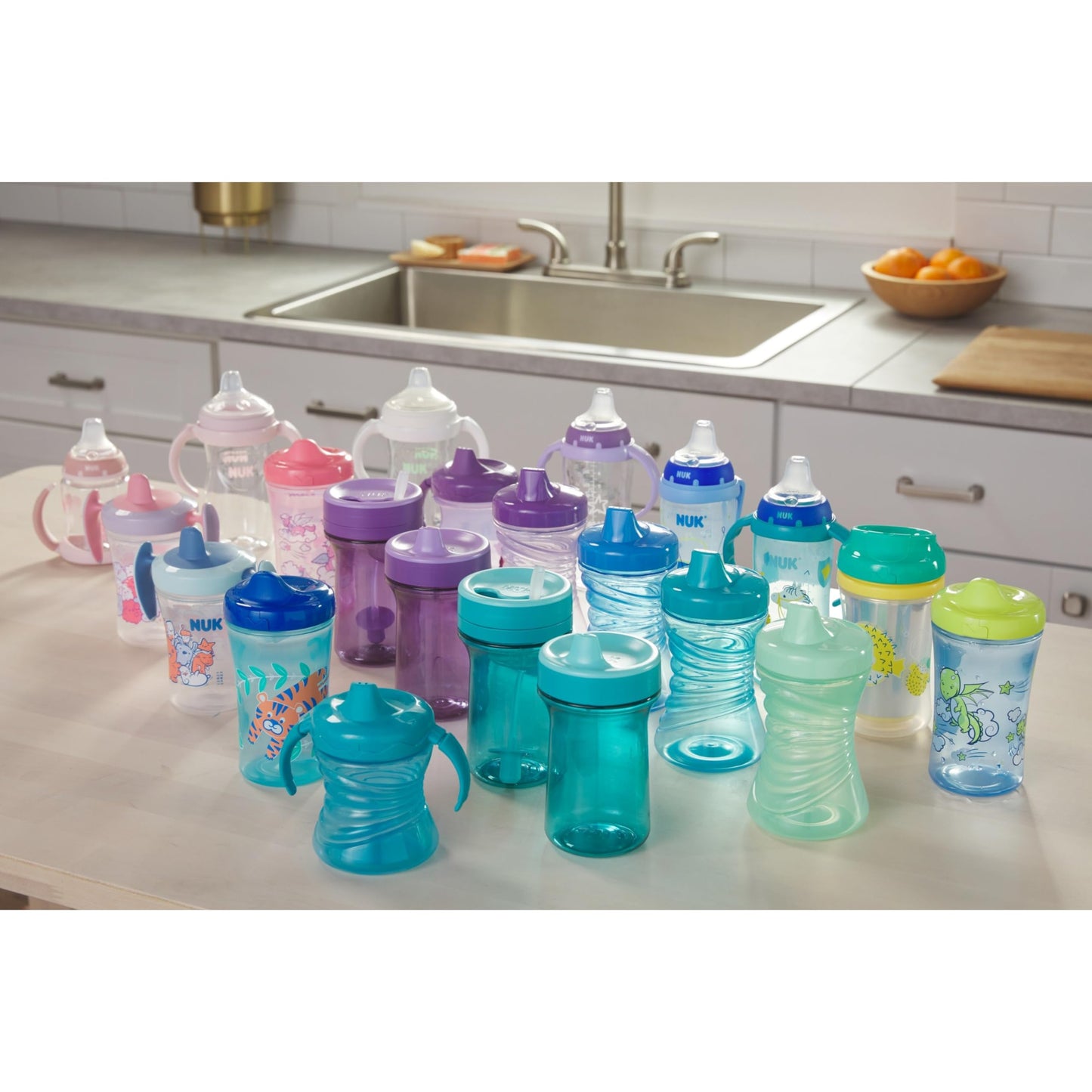 NUK Learner Cup, 10 oz, 8+ Months, 2 Count – BPA Free, Spill Proof Sippy Cup