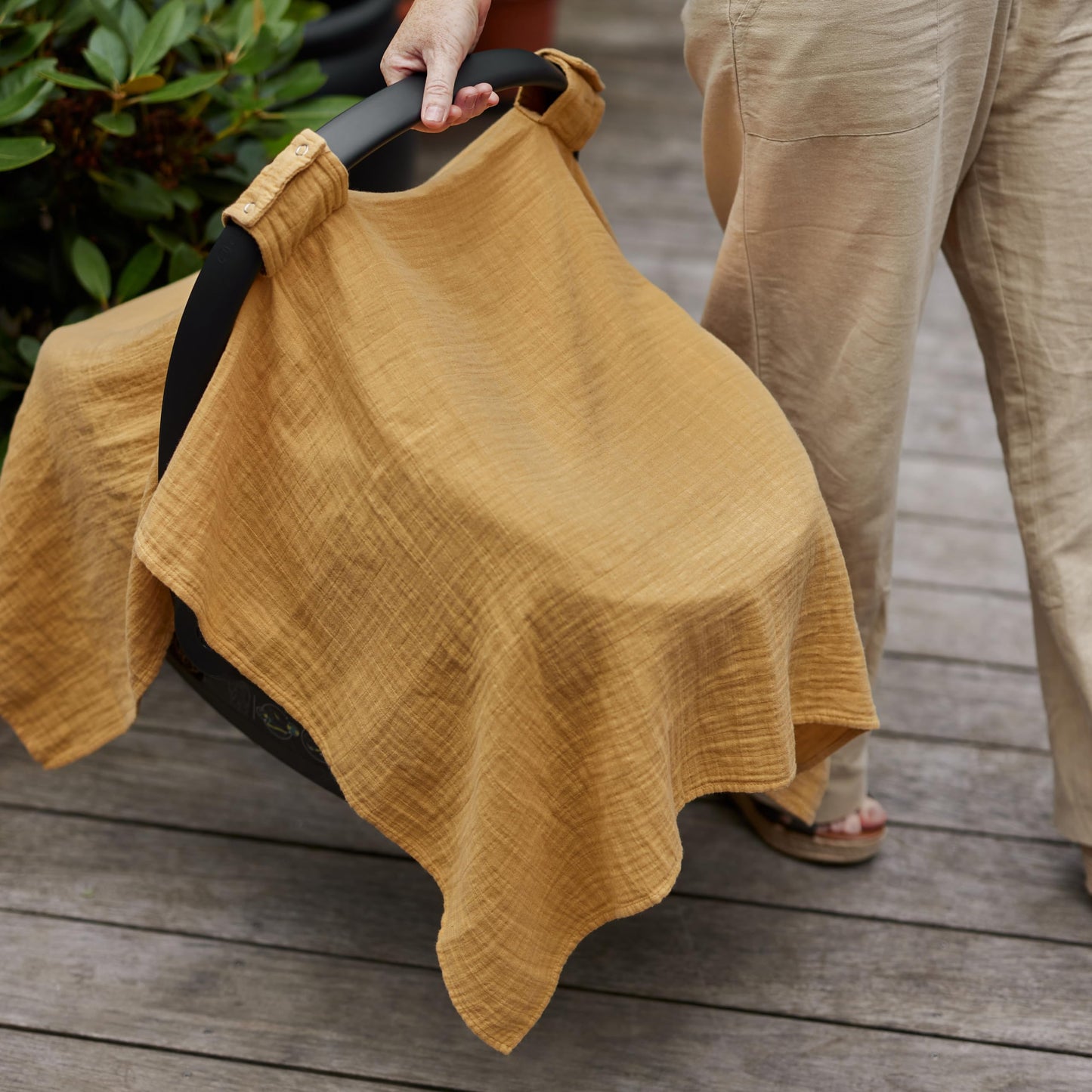 Car Seat Cover Baby - Organic Cotton - Carseat Covers Baby - Carseat Cover - Car Seat Canopy - Carseat Canopy - 100% Muslin Cotton, 43" x 32" (Soft Grey)