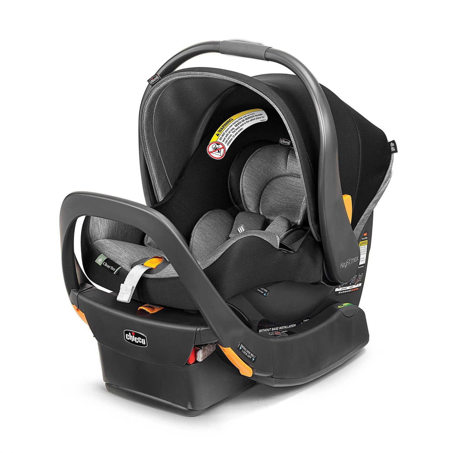 Chicco KeyFit® Max ClearTex® Infant Car Seat and Base, Rear-Facing Seat for Infants 4-30 lbs., Infant Head and Body Support, Compatible with Chicco Strollers, Baby Travel Gear | Lupine/Purple