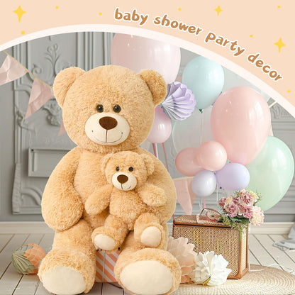 Muiteiur 49 inch Giant Teddy Bear Stuffed Animal, Big Bear Plush with Big Footprint, Great Gift for Party Decorations (Brown)
