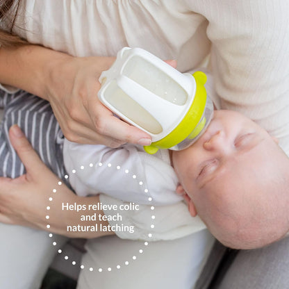 Kiinde Active Latch Silicone Baby Bottle, Anti Colic, Leak Proof, Easy to Clean, Includes 2 Medium Flow Active Latch Nipples with Covers, 4 Ounce, 2 Count, Pink