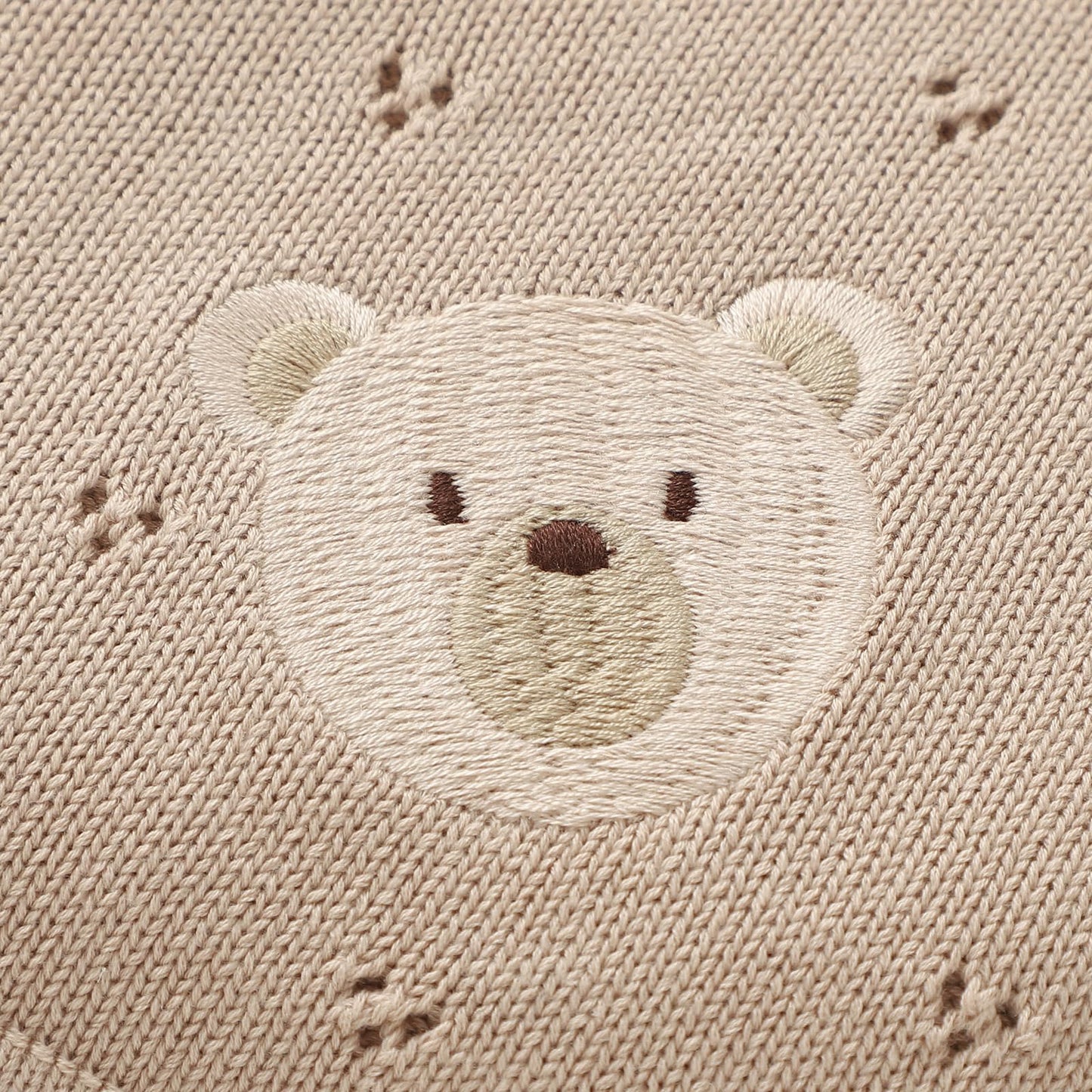 mimixiong Organic Cotton Baby Blanket Neutral Knitted Soft Crib Nursery Swaddling Receiving Blankets for Newborn Baby Boy Girl 40x30 Inch (Oatmeal)