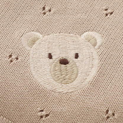 mimixiong Organic Cotton Baby Blanket Neutral Knitted Soft Crib Nursery Swaddling Receiving Blankets for Newborn Baby Boy Girl 40x30 Inch (Oatmeal)