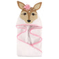 Hudson Baby Unisex Baby Cotton Animal Face Hooded Towel, Pretty Elephant, One Size