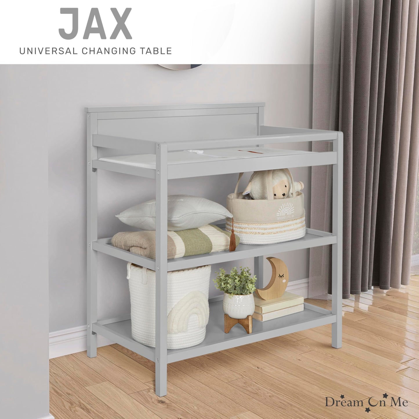 Dream On Me Jax Universal Changing Table, Blush Pink , 34x20x40 Inch (Pack of 1)