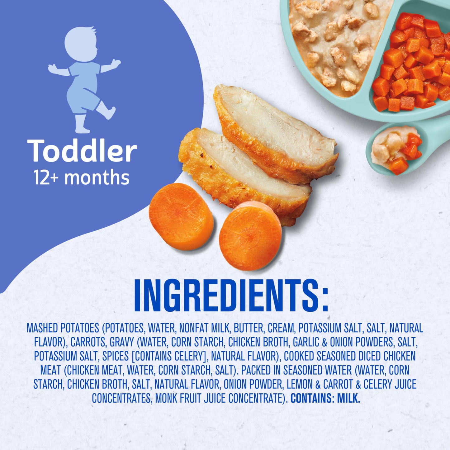 Gerber Meal Time for Toddlers Mashed Potatoes and Gravy with Roasted Chicken With Carrots, 6.6 Oz
