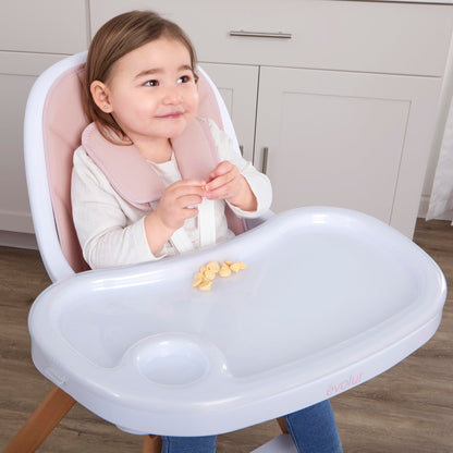 Evolur Zoodle 2 in 1 Convertible Baby High Chair in Light Gray