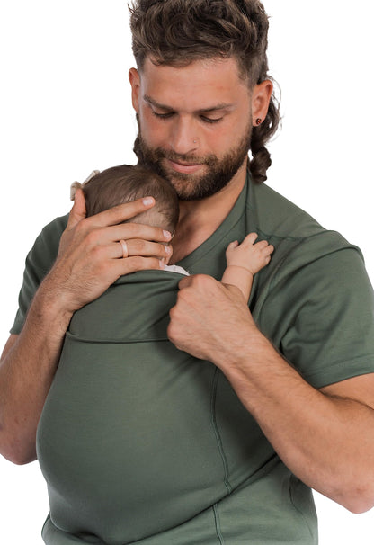 Lalabu The Dad Shirt | Hands-Free Baby Carrier for Dad with Kangaroo Pouch | Engineered for Bonding, Safety, & Comfort for Newborns Up to 15 Lbs. | CPSC Approved