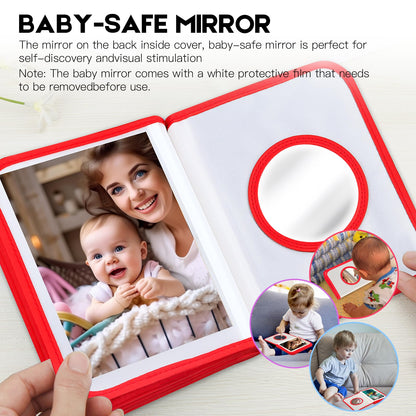 Baby's My First Photo Album for Baby Holds 21 4x6 Photos, Baby Photo Album Soft Cloth Family Book, My First Family Album for 4x6 Baby Shower Kids Toddlers Family Pictures, Toddler Photo Album (Blue)