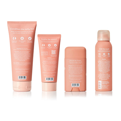 Frida Mom Pregnancy Skincare Set, Body Relief for Stretch Marks, Dry Skin, Swelling, & Chafing - 4pk Set