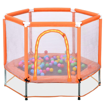 Merax 55" Mini Trampoline for Kids, 4.5FT Indoor Outdoor Toddler Trampoline with Safety Enclosure Net and Pit Balls Baby Small Trampoline Birthday Gifts for Girl and Boy Age 3 Months and up,