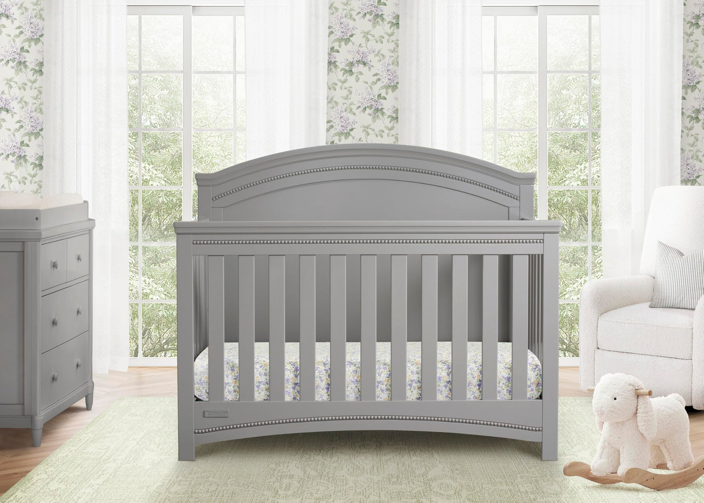 Delta Children Simmons Kids SlumberTime Emma Convertible Crib N More, Grey