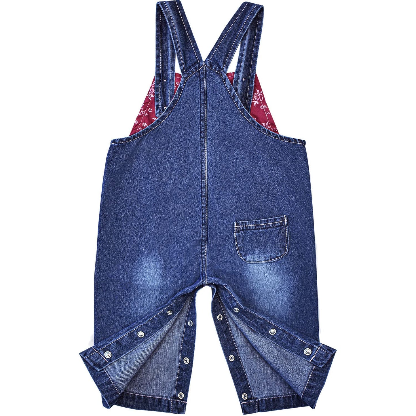 Peacolate 3months-3Years Baby Girls Denim Overalls Embroidery Bib Pants Jeans Jumpsuit