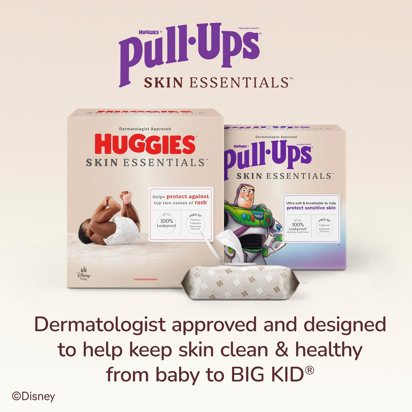 Pull-Ups Girls' Skin Essentials Potty Training Pants, Training Underwear, 2T-3T (16-34 lbs), 124 Ct (4 Packs of 31)