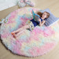 Pink Round Area Rugs 6Ft for Bedroom Living Room, Big Fluffy Shag Circle Rug for Kids Playroom, Cute Preppy Room Decor for Teen Girls, Cozy Fuzzy Furry Plush Carpets for Baby Nursery, Dorm, Classroom