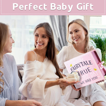VOTUM Baby Keepsake Box for Treasured Memories, Fairytale - Lightweight, Handcrafted Baby Boxes with 9 Labeled Compartments for First Memories - Gender Neutral Baby Shower Gifts for Girls, Boys